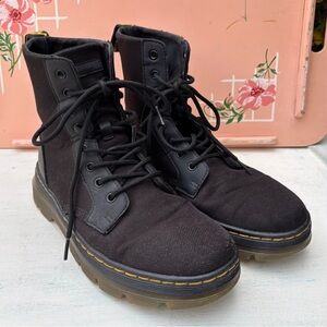Dr. Martens Combs Canvas Utility Combat Boots Black Men Size 9